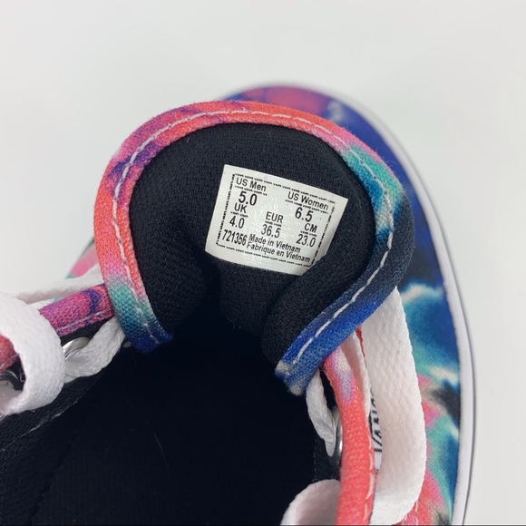 Vans Pink and Blue Tie Dye Authentic Tie-Up Low Profile Sneakers, 5 - Picture 15 of 16